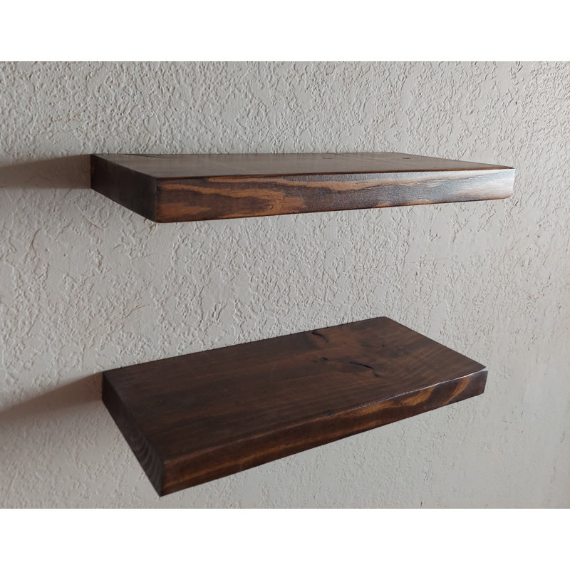 Kelly Clarkson Home Alouette 2 Piece Pine Solid Wood Floating Shelf